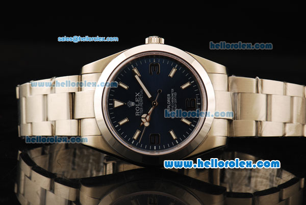 Rolex Explorer Automatic Movement Full Steel with Blue Dial and White Markers - Click Image to Close
